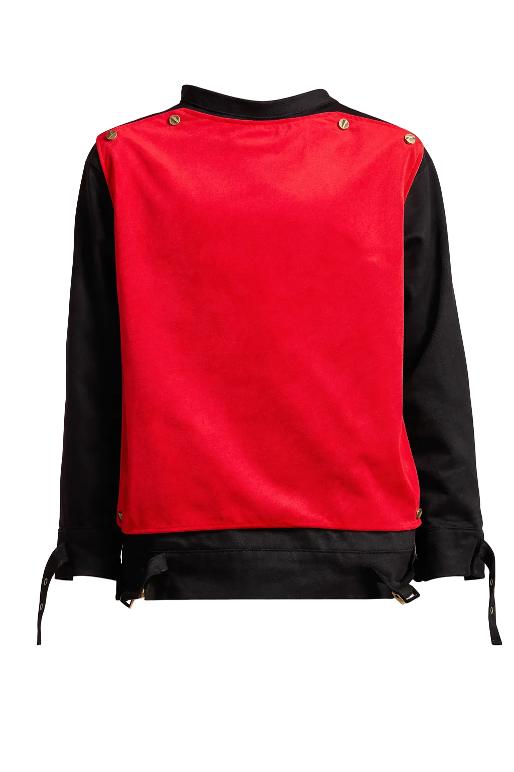 HOODIE DENIM NOIR VELOUR ROUGE LA HAINE