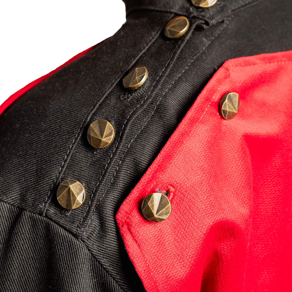 HOODIE DENIM NOIR VELOUR ROUGE LA HAINE