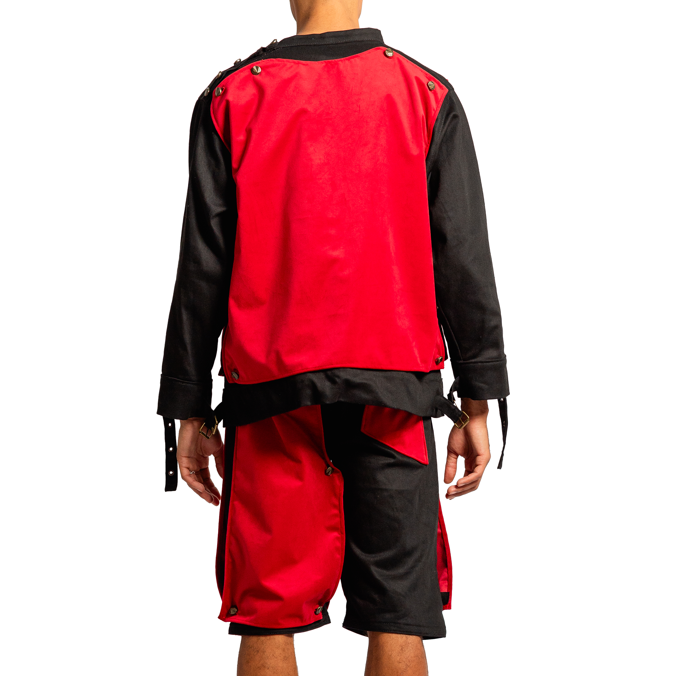 HOODIE DENIM NOIR VELOUR ROUGE LA HAINE